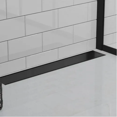 Душевой лоток PAINI Klasik 650 мм D40, монтаж к стене, черный матовый