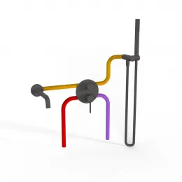 Комплект на 2 потребителя Cox PAINI, для ванны с ручным душем, черный брашированный PVD