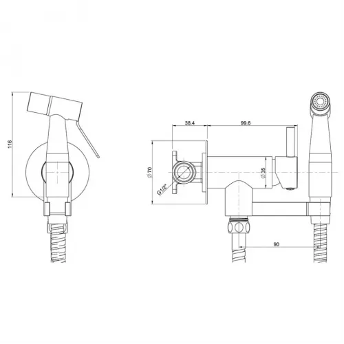 Гигиенический душ PAINI Isola встраиваемый, хром (CR)