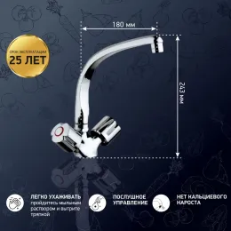 Смеситель для кухни PAINI Tevere, хром (CR)