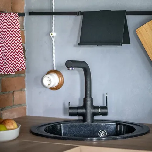 Смеситель для кухни PAINI Arena на 3 воды, черный (YO)