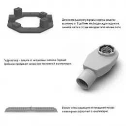 Душевой лоток PAINI Slim Line 600 мм D50, черный матовый