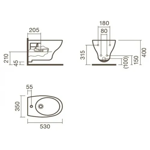 Биде подвесное Sanitana POP