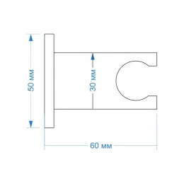 Держатель для лейки PAINI фиксированный, квадратный, латунь, матовый чёрный PVD
