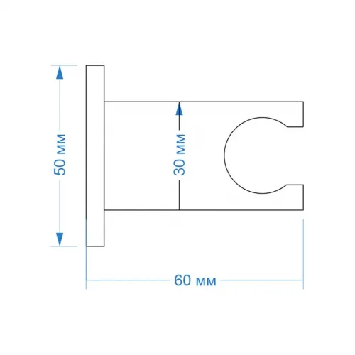 Держатель для лейки PAINI фиксированный, квадратный, латунь, матовый чёрный PVD