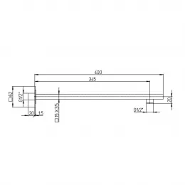 Кронштейн для верхнего душа PAINI 400 мм. круглый, черный брашированный PVD (PZ)