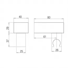 Держатель для лейки PAINI квадратный, хром (CR)