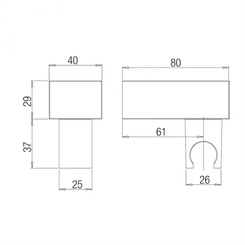 Держатель для лейки PAINI квадратный, хром (CR)
