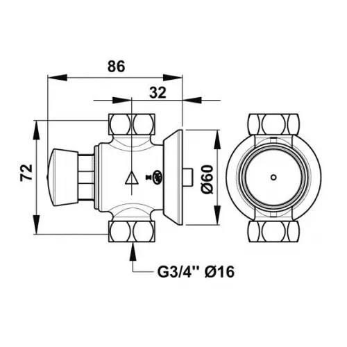 Кран порционный Presto P 50 38022 для душа