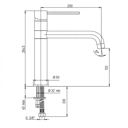 Смеситель для кухни PAINI Cox 78CR579KM, хром (CR)