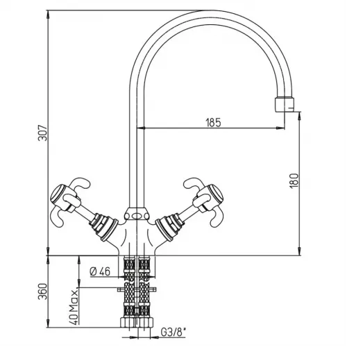 Смеситель для кухни PAINI Ornellaia, хром (CR)