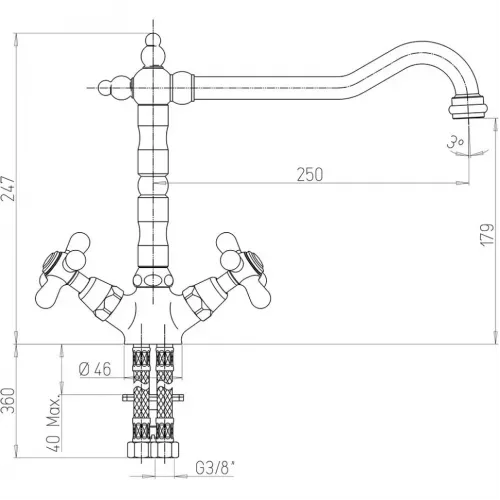 Смеситель для кухни PAINI Monaco, хром (CR)