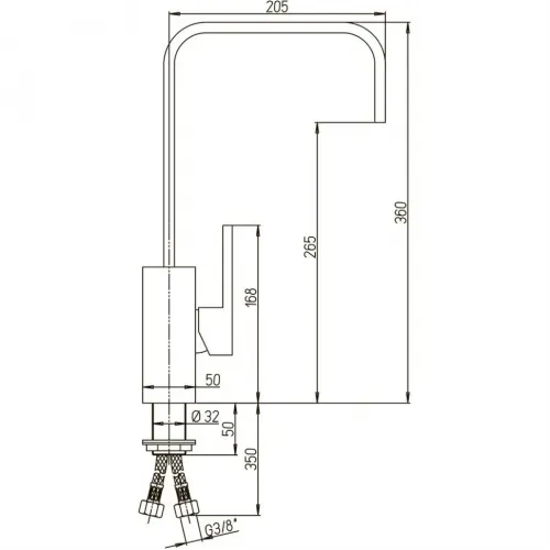 Смеситель для кухни PAINI Dax, хром (CR)