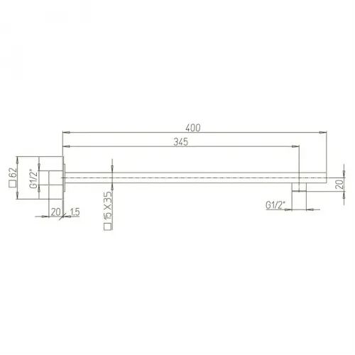 Кронштейн для верхнего душа PAINI 50CR745T540BI для верхнего душа, хром (CR)