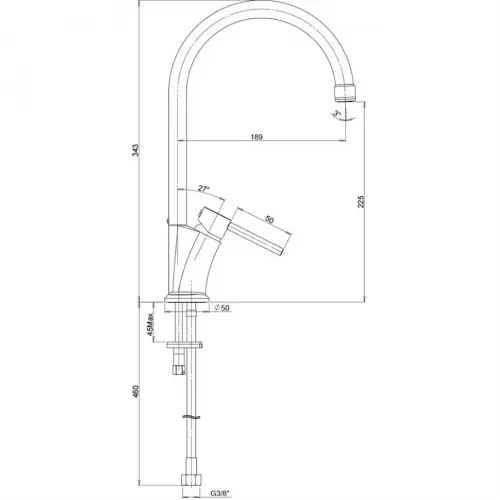 Смеситель для кухни PAINI Monterosa, хром (CR)