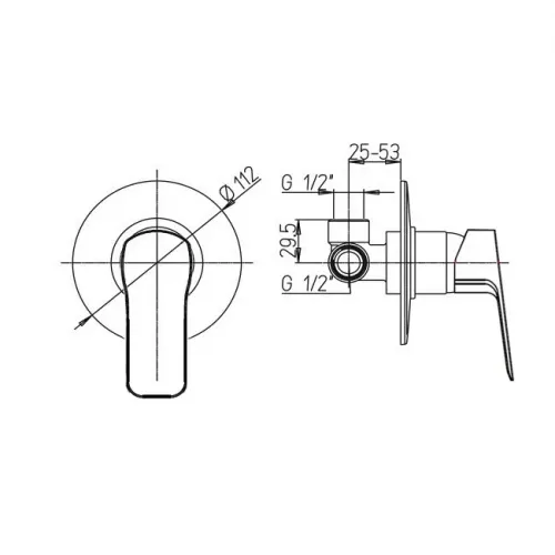 Смеситель для душа PAINI Viva Style встраиваемый, черный (YO)