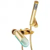 Смеситель для ванны PAINI Morgana с аксессуаром, излив стекло, золото PVD (OP)