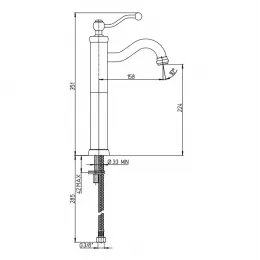 Смеситель для раковины PAINI Duomo без донного клапана, высокий, хром (CR)