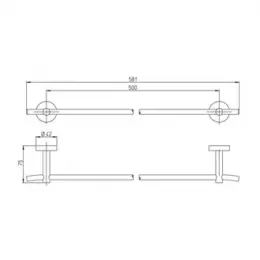 Держатель для полотенец PAINI Pixel 400 мм., хром (CR)