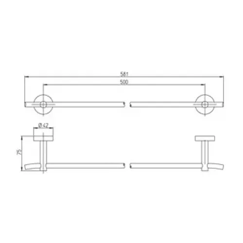Держатель для полотенец PAINI Pixel 400 мм., хром (CR)