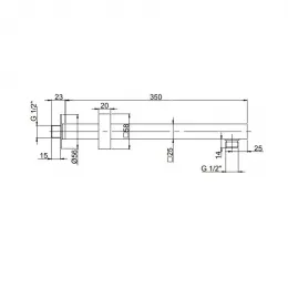 Кронштейн для верхнего душа PAINI 350 мм. черный брашированный PVD (PZ)