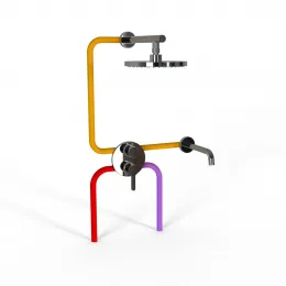 Комплект на 2 потребителя Cox PAINI, для ванны с верхним душем, хром