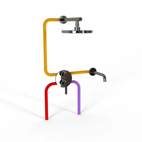 Комплект на 2 потребителя Cox PAINI, для ванны с верхним душем, хром