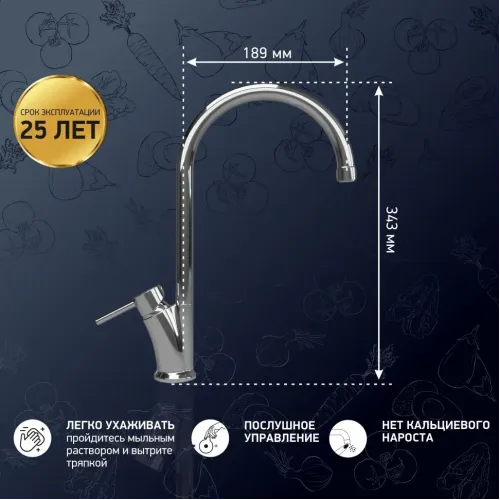 Смеситель для кухни PAINI Monterosa, хром (CR)