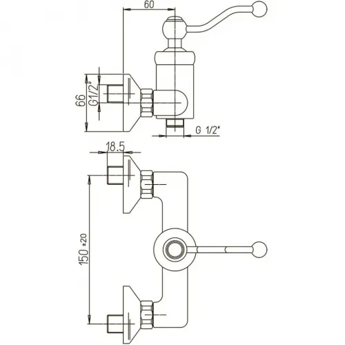 Смеситель для душа PAINI Duomo без аксессуаров, брашированное золото PVD (PJ)