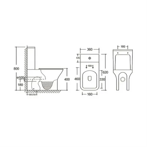 Унитаз-компакт URBATEC GRAZIA BTW, безободковый, с сиденьем микролифт, выпуск универсальный