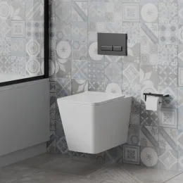 Клавиша двойного смыва URBATEC прямоугольные кнопки, черный матовый