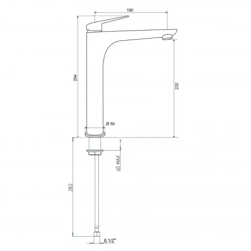 Смеситель для раковины PAINI Laguna без донного клапана, высокий, черный (YO)
