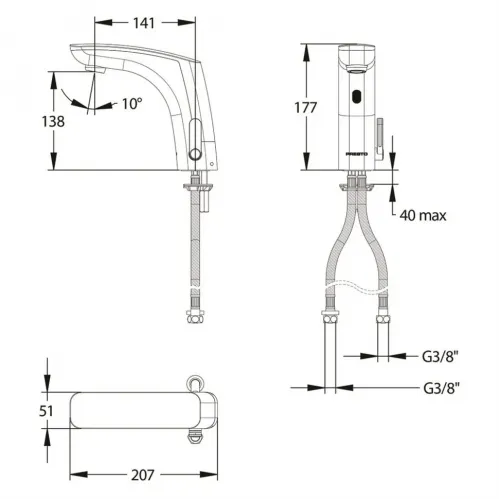 Смеситель бесконтактный Presto Nova
