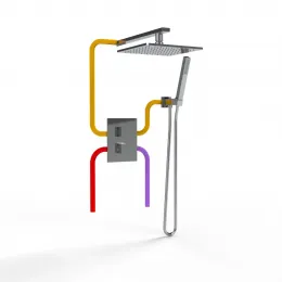 Комплект на 2 потребителя с термостатом Grazia PAINI, для душа, хром