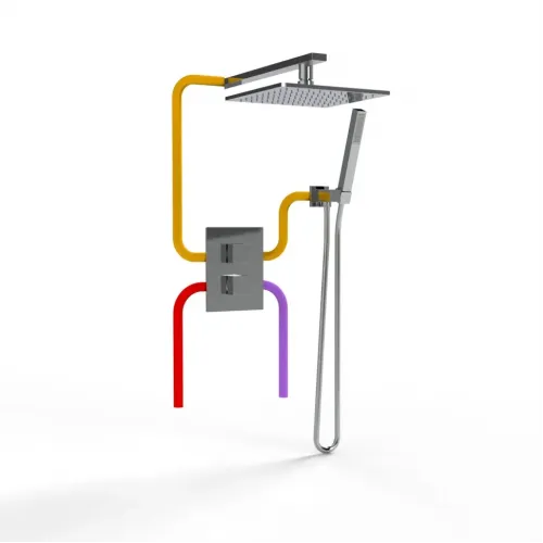 Комплект на 2 потребителя с термостатом Grazia PAINI, для душа, хром