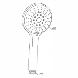 Душевая лейка ручная PAINI Catania, 100 мм, 3 режима, хром (CR)