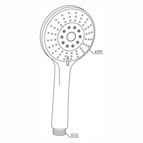 Душевая лейка ручная PAINI Catania, 100 мм, 3 режима, хром (CR)