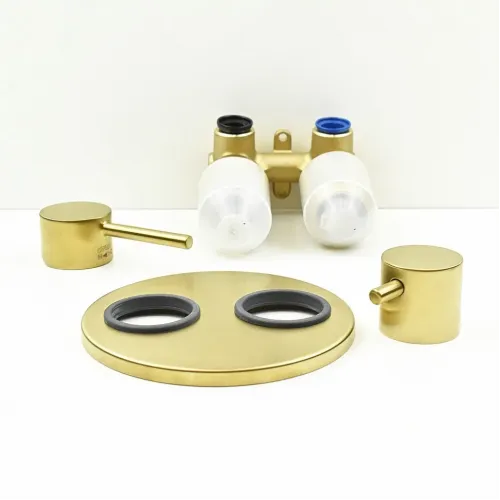 Смеситель для ванны PAINI COX с дивертором на 2 выхода встраиваемый, брашированное золото PVD