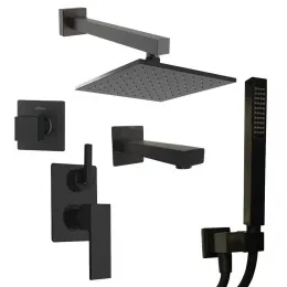 Комплект на 3 потребителя Grazia PAINI, для ванны/душа, черный брашированный PVD