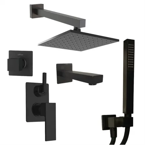 Комплект на 3 потребителя Grazia PAINI, для ванны/душа, черный брашированный PVD