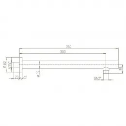 Кронштейн для верхнего душа PAINI 350 мм, хром (CR)