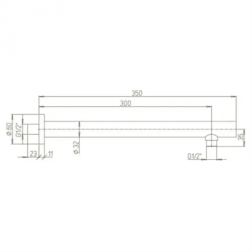 Кронштейн для верхнего душа PAINI 350 мм, хром (CR)