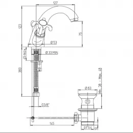 Смеситель для раковины PAINI Ornellaia, хром (CR)