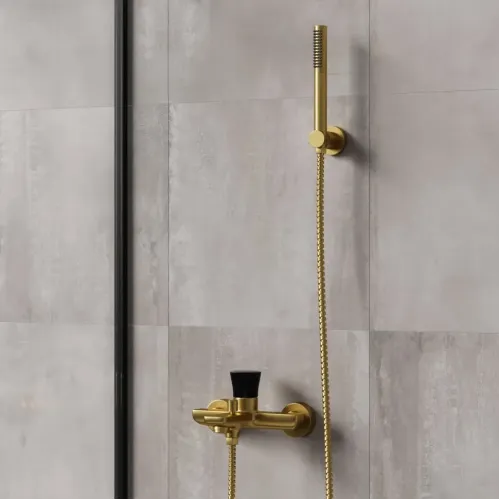 Душевая лейка ручная PAINI Tonda 22х210 мм, латунь, брашированное золото PVD