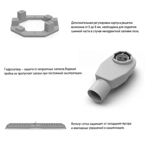 Душевой лоток PAINI Slim Line 700 мм D50, сатин хром