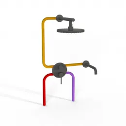 Комплект на 2 потребителя Viva Style PAINI, для душа, черный