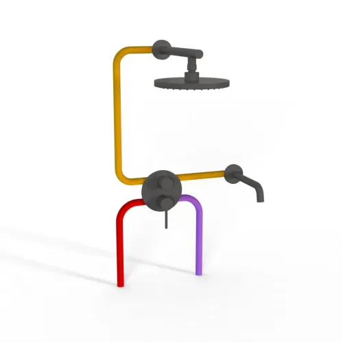 Комплект на 2 потребителя Viva Style PAINI, для душа, черный