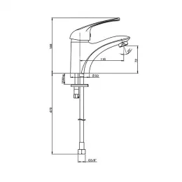 Смеситель для раковины PAINI Trento без донного клапана, хром (CR)