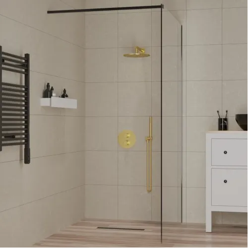 Смеситель для душа PAINI Cox встраиваемый с термостатом, брашированное золото PVD