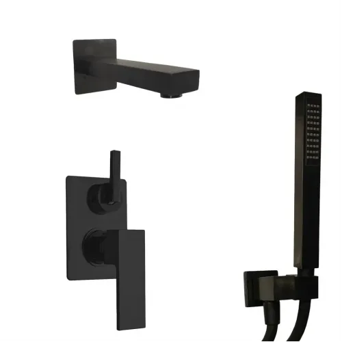 Комплект на 2 потребителя Grazia PAINI, для ванны с ручным душем, черный брашированный PVD